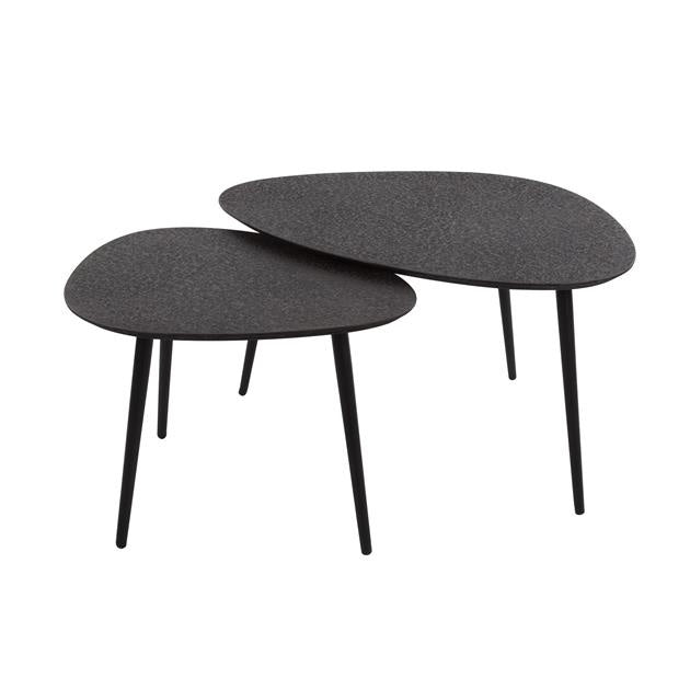 Couchtisch Luna DH Interior Grau LxBxH 83x13x12 Grau Weiß Foto diagonale Vorderansicht