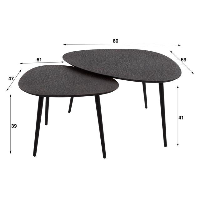 Couchtisch Luna DH Interior Grau LxBxH 83x13x12 Grau Weiß Fotogrößenangabe