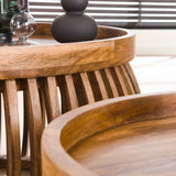 Couchtisch Hans DH Interior Mango LxBxH 88x88x45 Mangoholz Stimmungsvoller Fotoausschnitt