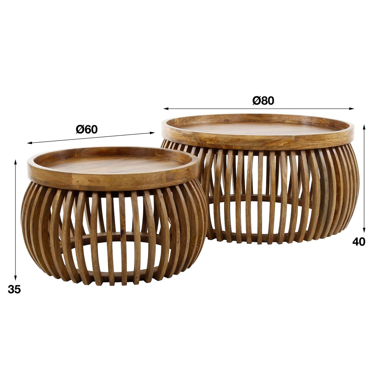 Couchtisch Hans DH Interior Mango LxBxH 88x88x45 Mangoholz Weiße Fotogrößenangabe