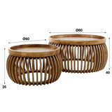 Couchtisch Hans DH Interior Mango LxBxH 88x88x45 Mangoholz Weiße Fotogrößenangabe