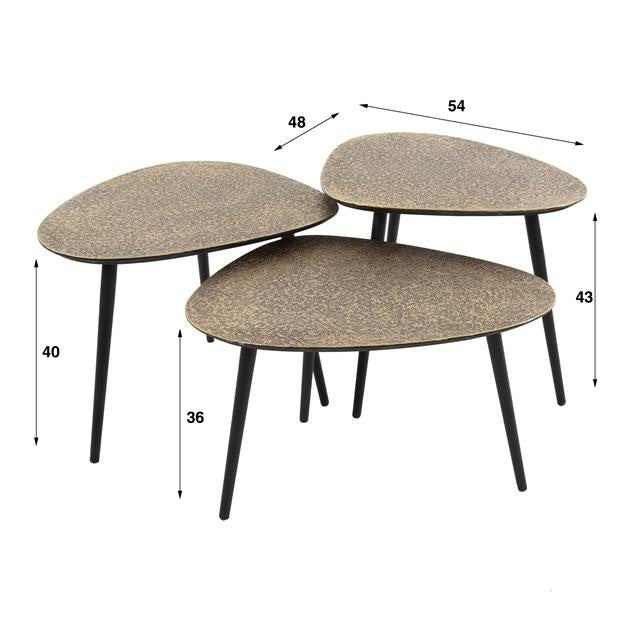 Couchtisch Betty DH Interior Bronze LxBxH 65x55x16 Bronze Weiß Foto Größenangabe