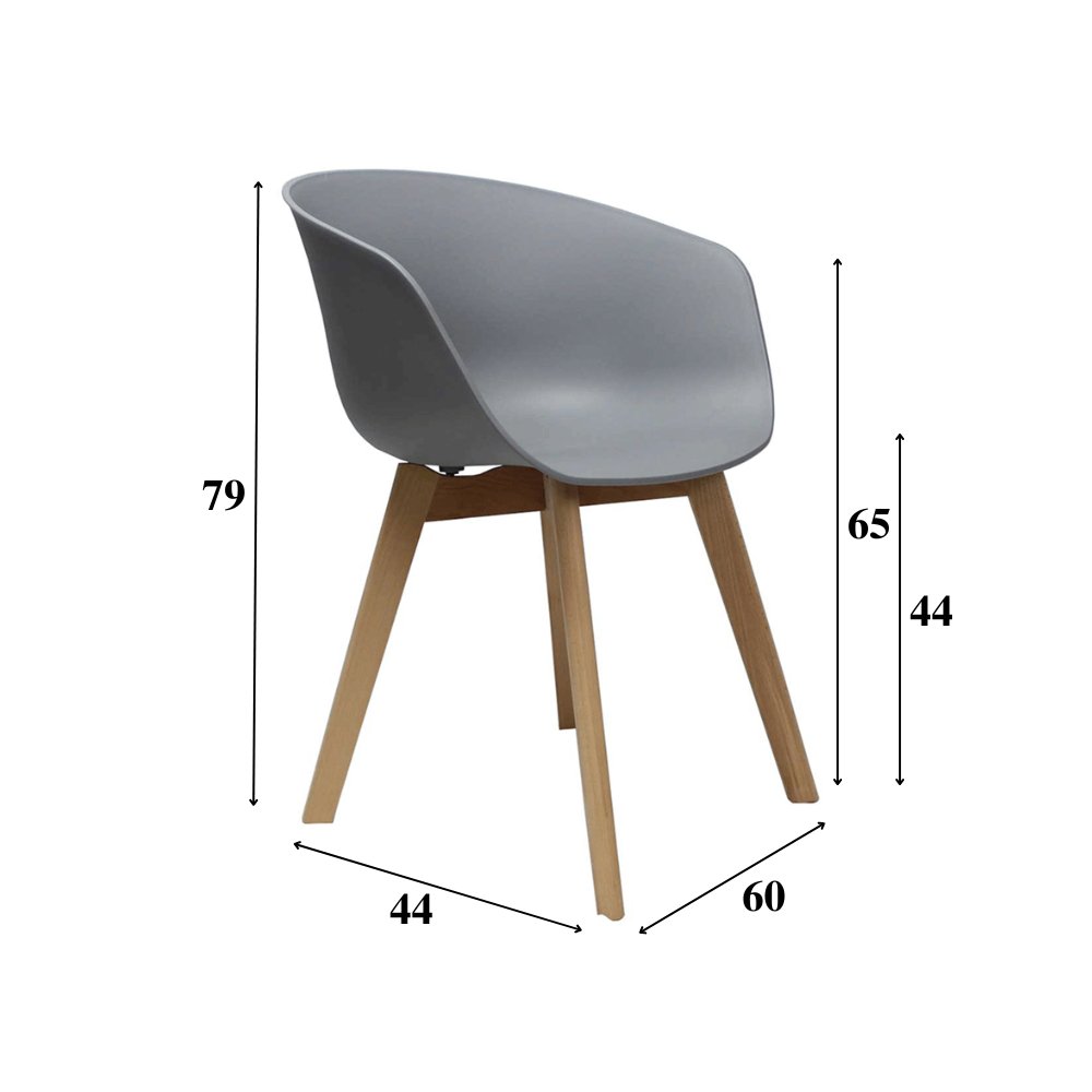 Esszimmerstuhl Herning Dimehouse Grau LxBxH 68x60x51 Kunststoff Weiß Fotogrößenangabe
