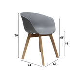 Esszimmerstuhl Herning Dimehouse Grau LxBxH 68x60x51 Kunststoff Weiß Fotogrößenangabe