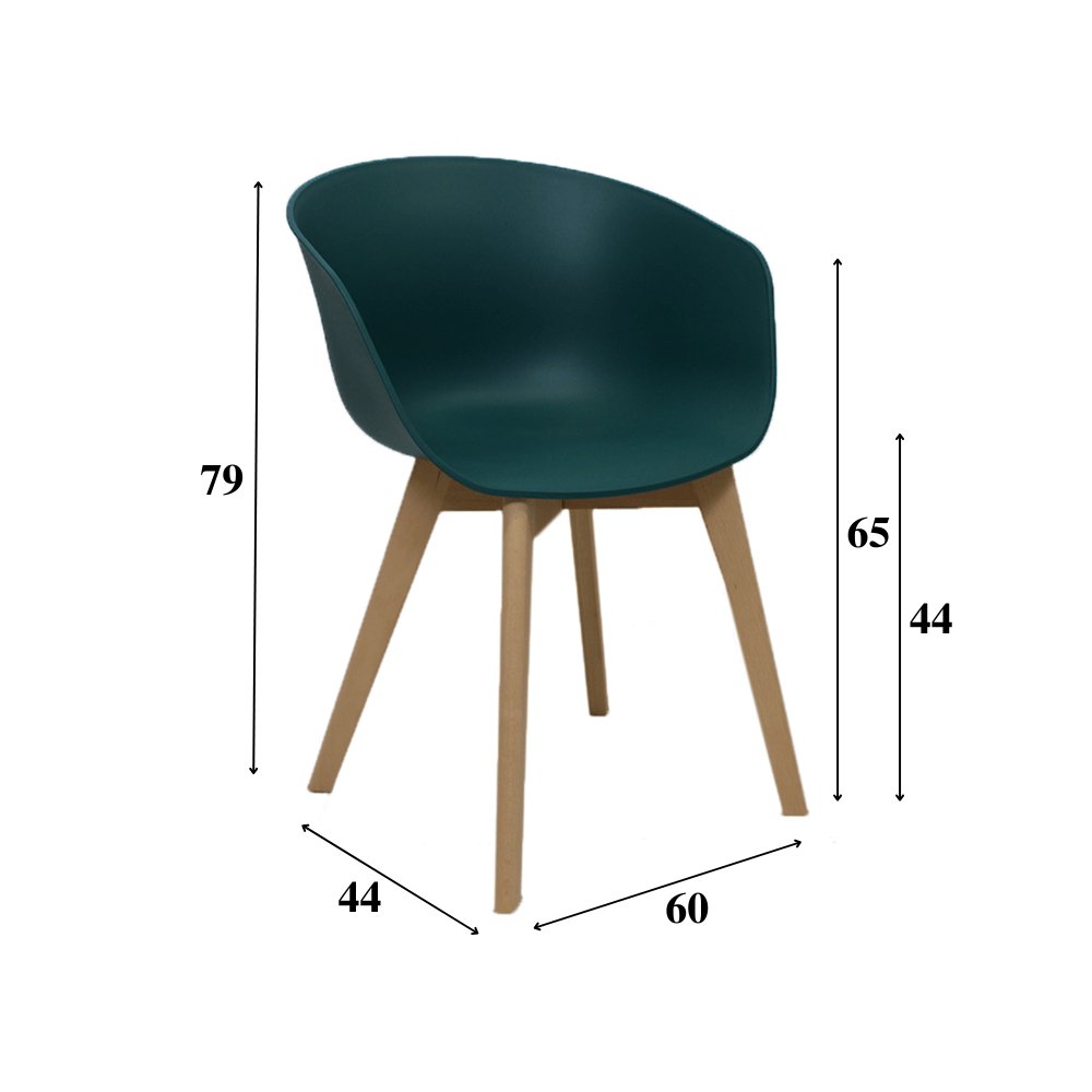 Esszimmerstuhl Herning Dimehouse Grün LxBxH 68x60x51 Kunststoff Weiß Fotogrößenangabe