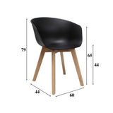 Esszimmerstuhl Herning Dimehouse Schwarz LxBxH 68x60x51 Kunststoff Weißfoto Maßangabe