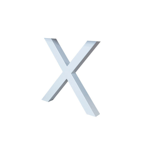 Rahmen X Weiß Dimehouse Weiß LxBxH 78x74x29 Metall Weißes Foto, diagonale Vorderansicht