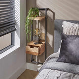 Nachttisch Naomi DH Interior Akazie LxBxH 103x35x20 Akazienholz Stimmungsvolles Foto diagonale Vorderansicht