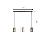 Hängelampe Hugo Dimehouse Anthrazit LxBxH 102x26x19 Glas Weiß Fotogrößenangabe