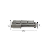 Sofa Tulin DeGeBe Grau Stoff Weiß Foto Größenangabe