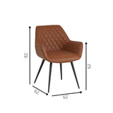 Esszimmerstuhl Cara Dimehouse Cognac LxBxH 78x65x57 Kunstleder Weiße Fotogrößenangabe