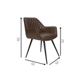 Esszimmerstuhl Cara Dimehouse Taupe LxBxH 78x65x57 Kunstleder Weiße Fotogrößenangabe