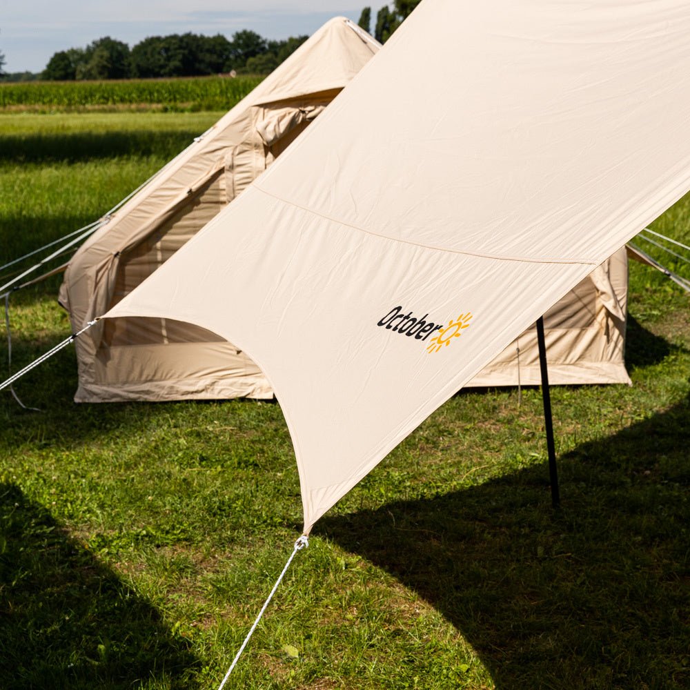 Markisenplane Baumwolle beige 420x420x240 cm Dimehouse Beige LxBxH 66x16x14 Baumwolle Stimmungsvolles Fotodetail