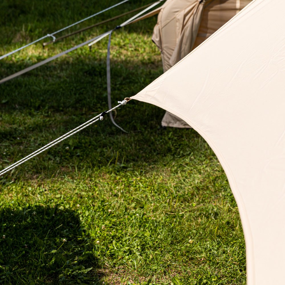 Markisenplane Baumwolle beige 420x420x240 cm Dimehouse Beige LxBxH 66x16x14 Baumwolle Stimmungsvolles Fotodetail