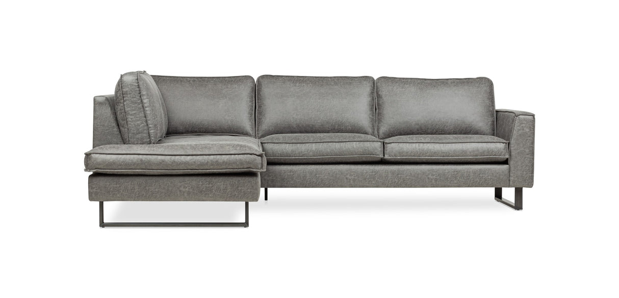 Sofa Tulin DeGeBe Grau Stoff Weiß Foto Vorderansicht