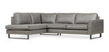 Sofa Tulin DeGeBe Grauer Stoff Weißes Foto diagonale Vorderansicht