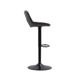 Barhocker Keston Dimehouse Anthrazit LxBxH 82x52x39 Mikrofaser Weiß Foto Seitenansicht