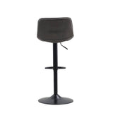Barhocker Keston Dimehouse Anthrazit LxBxH 82x52x39 Mikrofaser Weißes Foto diagonale Rückansicht