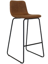 Barhocker Brentt Dimehouse Cognac LxBxH 84x60x49 Mikrofaser Weißes Foto diagonale Vorderansicht