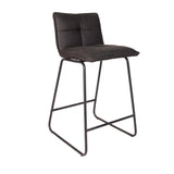 Barhocker Jelle Dimehouse Anthrazit LxBxH 63x56x49 Mikrofaser Weißes Foto diagonale Vorderansicht