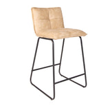 Barhocker Jelle Dimehouse Champagner LxBxH 63x56x49 Mikrofaser Weißes Foto, diagonale Vorderansicht