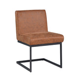 Esszimmerstuhl Nathan Dimehouse Cognac LxBxH 75x62x56 Stoff Weiß Foto diagonale Vorderansicht