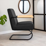 Sessel Lars Dimehouse Schwarz LxBxH 68x64x39 Kunstleder Stimmungsvolle Foto-Seitenansicht