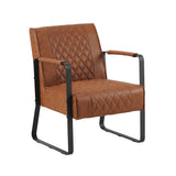 Sessel Peter Dimehouse Cognac LxBxH 68x62x45 Kunstleder Weißes Foto diagonale Vorderansicht