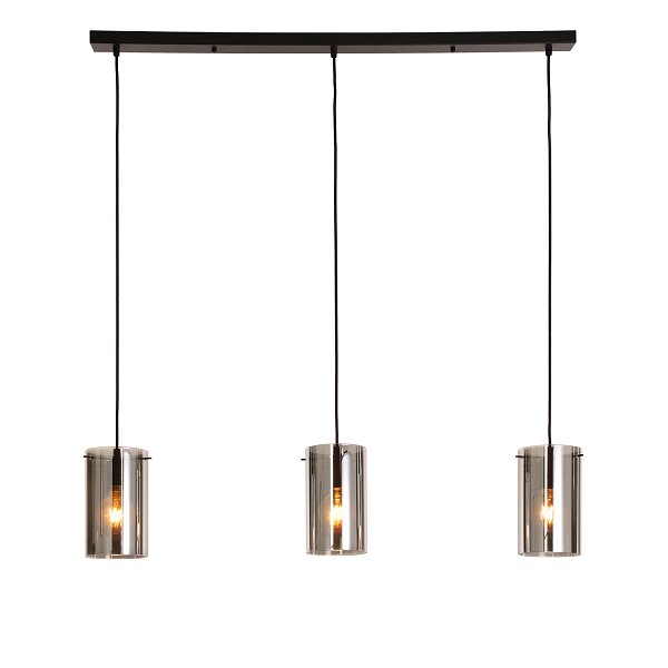 Hängelampe Hugo Dimehouse Anthrazit LxBxH 102x26x19 Glas Weiß Foto Vorderansicht