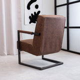Sessel Tiger Dimehouse Braun LxBxH 69x58x41 Öko-Leder Stimmungsvolle Fotodiagonale Rückansicht