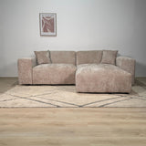 Banken - Hoekbank beige chenille Wayne 264 cm - hoek links en rechts monteerbaar - Dimehouse