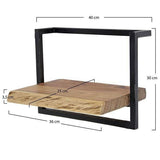 Wandregal Aberdeen DH Interior Akazie LxBxH 41x33x12 Akazienholz Weiß Foto Größenangabe