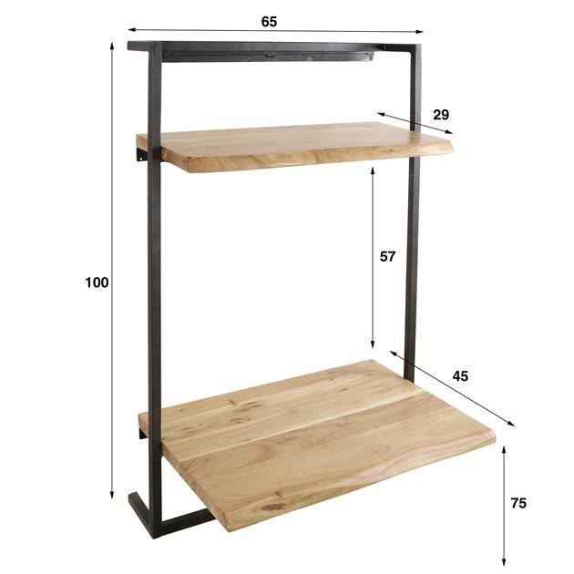 Schreibtisch Naomi DH Interieur Akazie LxBxH 104x70x20 Akazienholz Weiß Foto Größenangabe