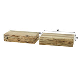 Nachttisch Freya DH Interior Akazie LxBxH 45x25x25 Akazienholz Weiß Foto Größenangabe