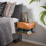 Nachttisch Ian DH Interior Akazie LxBxH 35x32x30 Akazienholz Stimmungsvolles Foto diagonale Vorderansicht