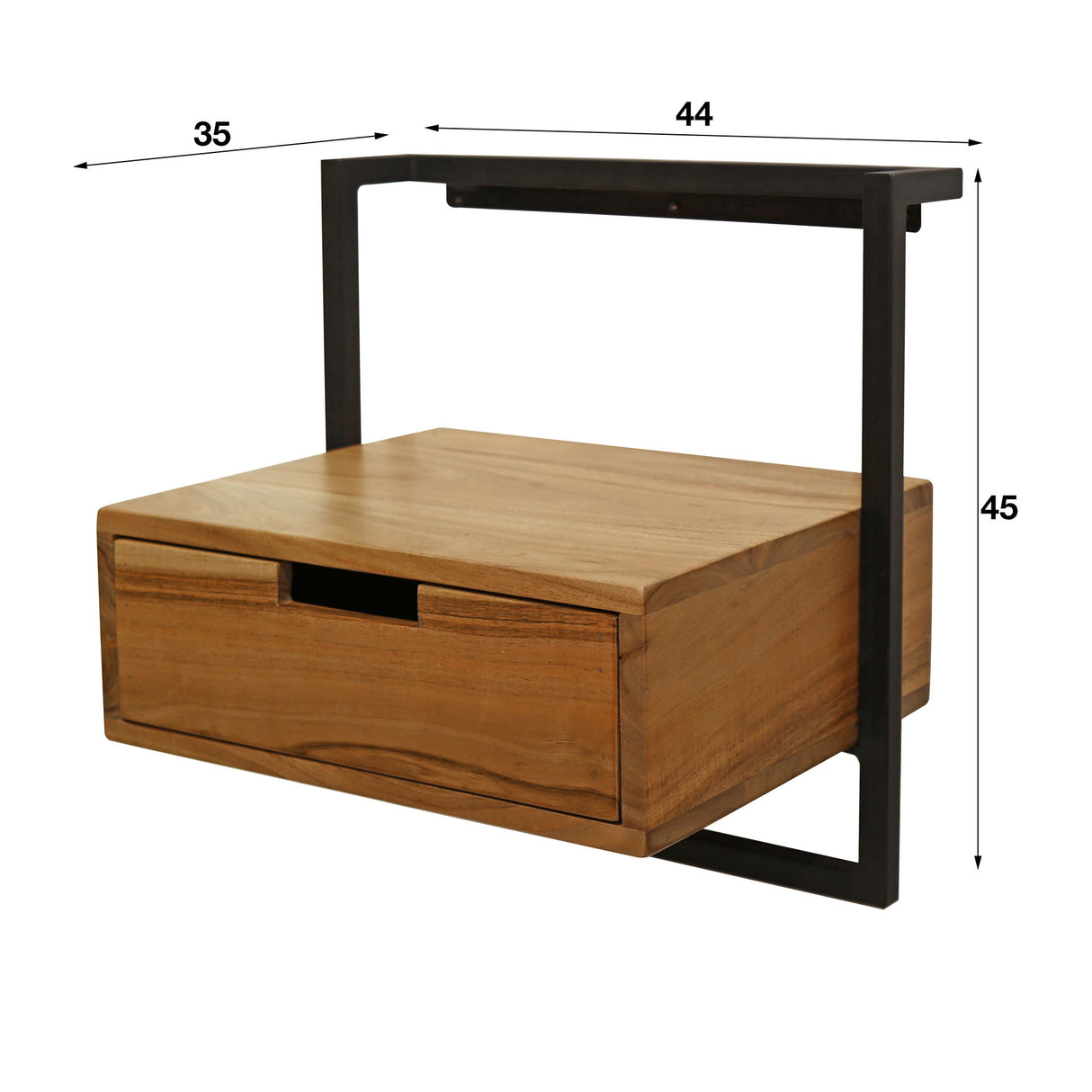 Nachttisch Naomi DH Interior Akazie LxBxH 49x47x20 Akazienholz Weiß Foto Größenangabe