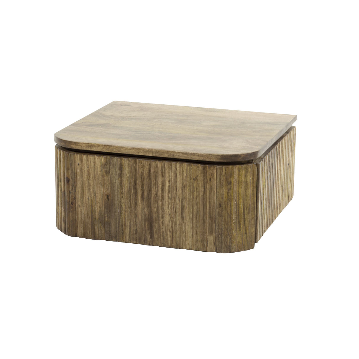 Nachttisch Maria DH Interior Mango LxBxH 51x47x27 Mangoholz Weißes Foto, diagonale Vorderansicht